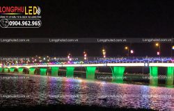 Trang trí đô thị: Cầu Biên Hòa được khoác bộ áo mới chào mừng năm mới Mậu Tuất 2018